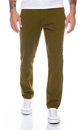 Rock Creek Herren Designer Chino Hose Regular Slim Chinohose RC-390 Olive W29 L30 von Rock Creek