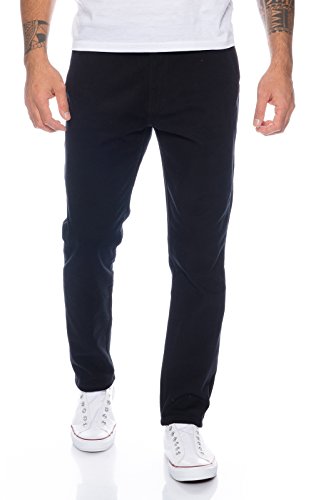 Rock Creek Herren Designer Chino Hose Regular Slim Chinohose RC-390 Schwarz W32 L32 von Rock Creek