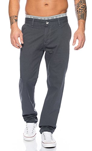 Rock Creek Herren Designer Chino Stoff Hose Chinohose Regular Fit Herrenhose W29-W40 RC-2083 [RC-2083 - Dunkelgrau - W32 L30] von Rock Creek