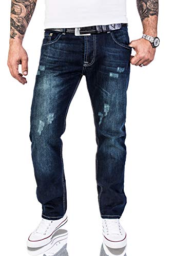 Rock Creek Herren Designer Jeans Verwaschen Used Vintage Look RC-2063 W32 L34 von Rock Creek