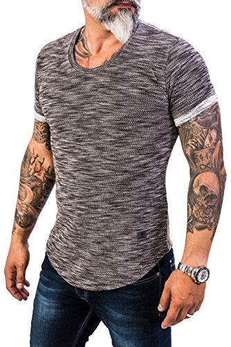 Rock Creek Herren Designer T-Shirt Rundhals Ausschnitt Kurzarm Oversize Shirt Sommershirt Slim Fit Sweatshirt H-151 S Braun von Rock Creek