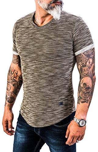 Rock Creek Herren Designer T-Shirt Rundhals Ausschnitt Kurzarm Oversize Shirt Sommershirt Slim Fit Sweatshirt H-151 S Olive von Rock Creek