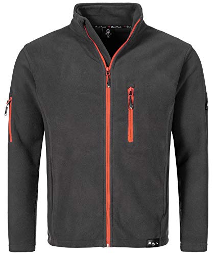 Rock Creek Herren Fleece Jacke Outdoor Wanderjacke Pullover Full Zip Hoodie Herrenjacke Fleecejacke Winterjacke Strickjacke Strickfleecejacke H-197 Anthrazit 2XL von Rock Creek