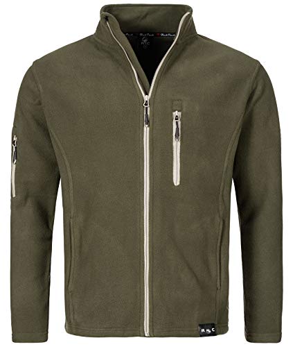 Rock Creek Herren Fleece Jacke Outdoor Wanderjacke Pullover Full Zip Hoodie Herrenjacke Fleecejacke Winterjacke Strickjacke Strickfleecejacke H-197 Dunkelgrün 2XL von Rock Creek