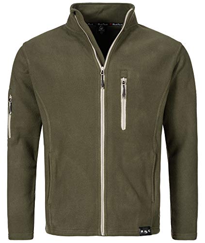 Rock Creek Herren Fleece Jacke Outdoor Wanderjacke Pullover Full Zip Hoodie Herrenjacke Fleecejacke Winterjacke Strickjacke Strickfleecejacke H-197 Dunkelgrün 5XL von Rock Creek