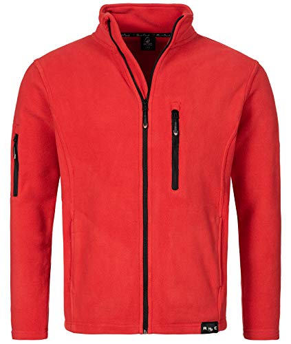 Rock Creek Herren Fleece Jacke Outdoor Wanderjacke Pullover Full Zip Hoodie Herrenjacke Fleecejacke Winterjacke Strickjacke Strickfleecejacke H-197 Rot 3XL von Rock Creek