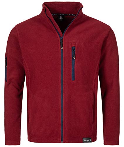 Rock Creek Herren Fleece Jacke Outdoor Wanderjacke Pullover Full Zip Hoodie Herrenjacke Fleecejacke Winterjacke Strickjacke Strickfleecejacke H-197 Weinrot 5XL von Rock Creek