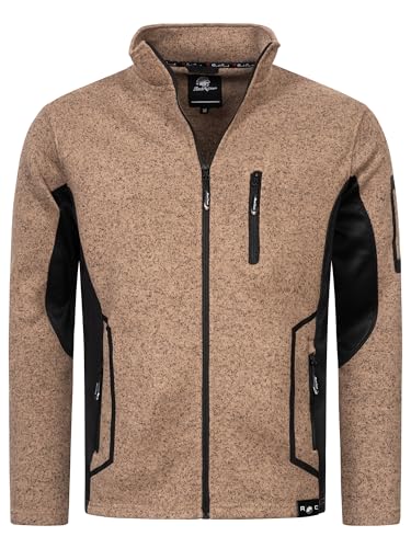 Rock Creek Herren Fleece Jacke Outdoor Wanderjacke Pullover Full Zip Hoodie Herrenjacke Fleecejacke Winterjacke Strickjacke Strickfleecejacke H-367 Beige 4XL von Rock Creek