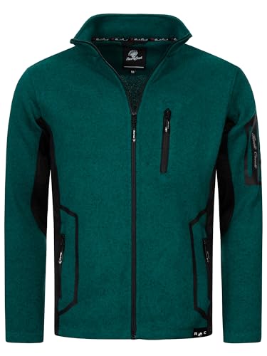 Rock Creek Herren Fleece Jacke Outdoor Wanderjacke Pullover Full Zip Hoodie Herrenjacke Fleecejacke Winterjacke Strickjacke Strickfleecejacke H-367 Dunkeltürkis 2XL von Rock Creek