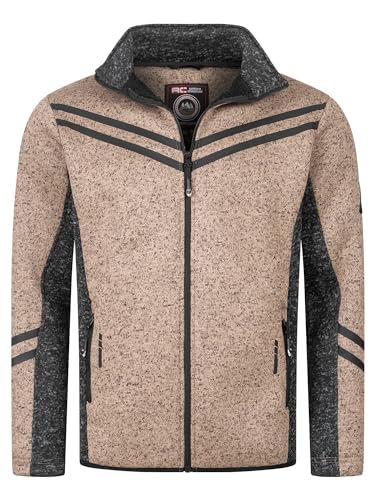 Rock Creek Herren Fleece Jacke Outdoor Wanderjacke Pullover Full Zip Hoodie Herrenjacke Fleecejacke Winterjacke Strickjacke Strickfleecejacke H-373 Beige L von Rock Creek