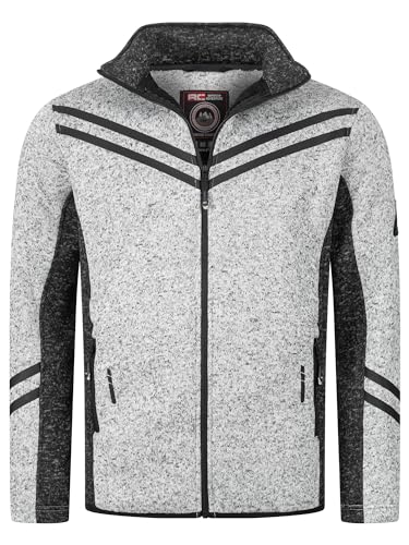 Rock Creek Herren Fleece Jacke Outdoor Wanderjacke Pullover Full Zip Hoodie Herrenjacke Fleecejacke Winterjacke Strickjacke Strickfleecejacke H-373 Grau 2XL von Rock Creek