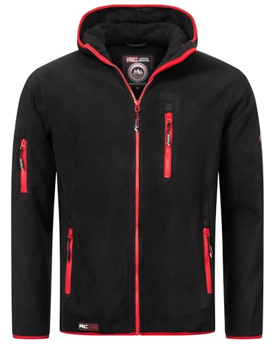 Rock Creek Herren Fleece Jacke Outdoor Wanderjacke Pullover Full Zip Hoodie Herrenjacke Fleecejacke Winterjacke Strickjacke Strickfleecejacke H-390 Schwarz S von Rock Creek
