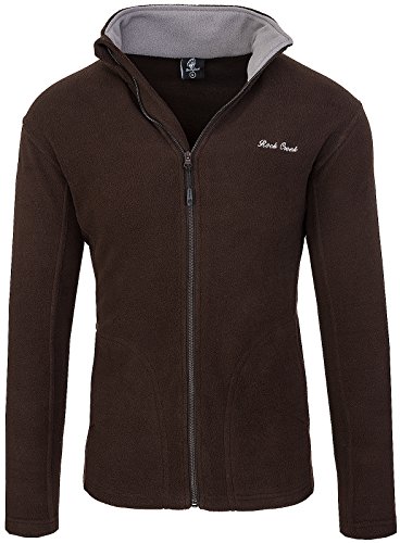 Rock Creek Herren Fleecejacke Sweatjacke Herrenjacke Übergangsjacke H-139 [Brown 4XL] von Rock Creek