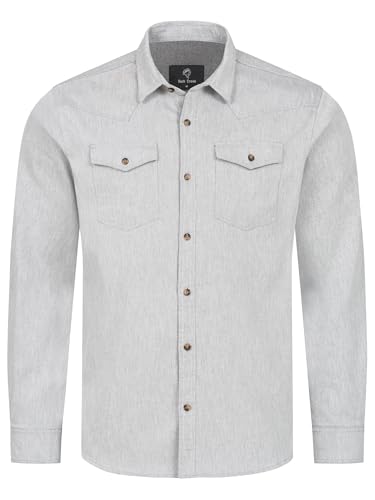 Rock Creek Herren Hemd Jeanshemd Freizeithemd Denim Hemden Langarm Regular Männer Jeans Hemd Kentkragen Übergangshemd H-339 Beige XL von Rock Creek