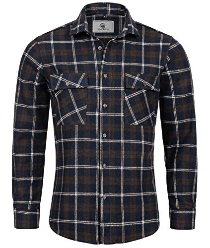 Rock Creek Herren Hemd Kariertes Flanellhemd Karohemd Herrenhemd Flanell Hemden Holzfällerhemd Übergangsjacke Langarm Kariert Winter H-249 Blau 3XL von Rock Creek