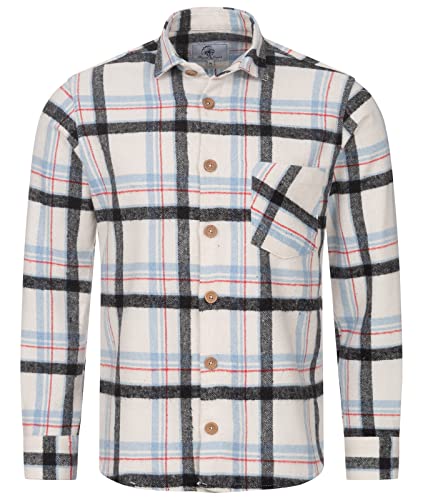 Rock Creek Herren Hemd Kariertes Flanellhemd Karohemd Herrenhemd Flanell Hemden Holzfällerhemd Übergangsjacke Langarm Kariert Winter H-327 Blau XL von Rock Creek