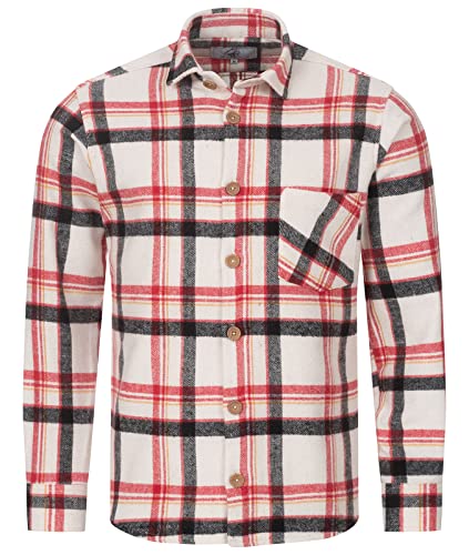 Rock Creek Herren Hemd Kariertes Flanellhemd Karohemd Herrenhemd Flanell Hemden Holzfällerhemd Übergangsjacke Langarm Kariert Winter H-327 Rot XL von Rock Creek