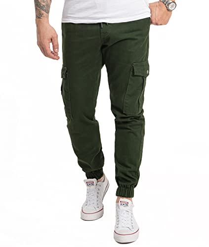 Rock Creek Herren Hose Cargohose Tapered Fit Chino Hose Cargo Hose Jogging Pants Männerhose Freizeithose Hosen Herrenhose RC-2356 Dunkelgrün W30 L30 von Rock Creek