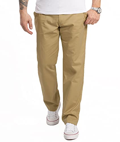 Rock Creek Herren Hose Chinoohose Comfort Fit Chino Hose Cargo Hose Weites Bein Casual Pant Männerhose Freizeithose Hosen Herrenhose H-298 Dunkelbeige W33 von Rock Creek