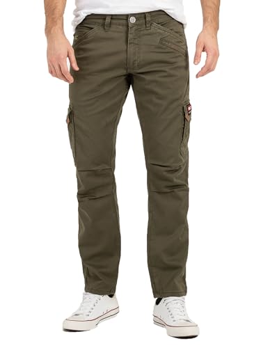 Rock Creek Herren Hose Stretch Cargo Basic Sommer Hose Regular Fit Lange Hose Stoff Hose Sommerhose Männerhose H-398 Dunkelgrün W42 L32 von Rock Creek
