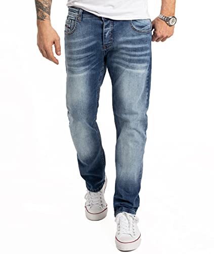 Rock Creek Herren Jeans Comfort Fit Stretch Jeans Männerhose Herrenjeans Denim Hosen Herrenhose Straight Cut Stonewashed RC-2358 Blau W40 L30 von Rock Creek