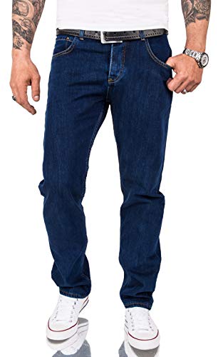 Rock Creek Herren Jeans Hose Comfort Fit Jeans Herrenjeans Herrenhose Denim Stonewashed Basic Weites Bein Raw RC-3100 Dunkelblau W34 L36 von Rock Creek