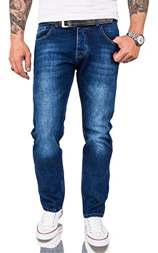 Rock Creek Herren Jeans Hose Comfort Fit Jeans Herrenjeans Herrenhose Denim Stonewashed Basic Weites Bein Raw RC-3120 Blau W29 L30 von Rock Creek