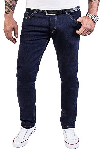 Rock Creek Herren Jeans Hose Regular Slim Stretch Jeans Herrenjeans Herrenhose Denim Stonewashed Basic Stretchhose Raw RC-2137 Dunkelblau W40 L34 von Rock Creek