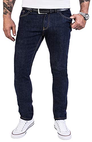 Rock Creek Herren Jeans Hose Regular Slim Stretch Jeans Herrenjeans Herrenhose Denim Stonewashed Basic Stretchhose Raw RC-2138 Dunkelblau W38 L30 von Rock Creek