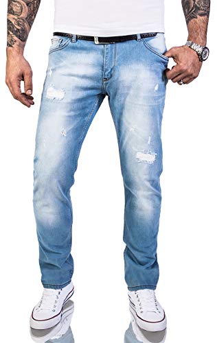 Rock Creek Herren Jeans Hose Regular Slim Stretch Jeans Herrenjeans Herrenhose Denim Stonewashed Basic Stretchhose Raw RC-2144 Hellblau W30 L34 von Rock Creek