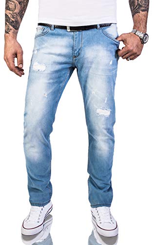 Rock Creek Herren Jeans Hose Regular Slim Stretch Jeans Herrenjeans Herrenhose Denim Stonewashed Basic Stretchhose Raw RC-2144 Hellblau W33 L34 von Rock Creek