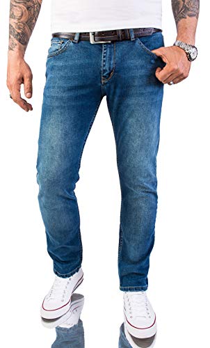 Rock Creek Herren Jeans Hose Slim Fit Stretch Jeans Herrenjeans Herrenhose Denim Stonewashed Blau Raw RC-2147 Dabuwall W34 L30 von Rock Creek