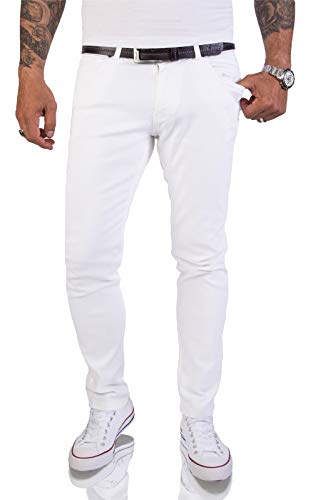 Rock Creek Herren Jeans Hose Weiß Slim Fit Stretch Jeans Herrenjeans Herrenhose Denim Stonewashed Weisse Herren Jeans RC-2155 Snow White W33 L36 von Rock Creek