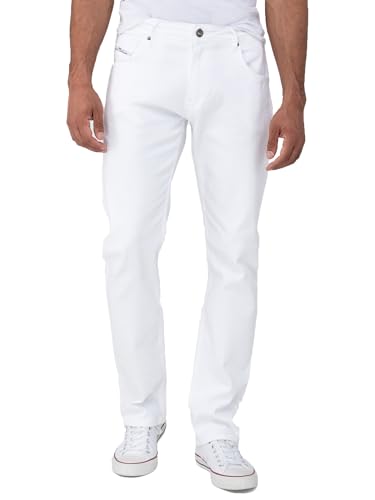 Rock Creek Herren Jeans Regular Fit Baumwolle Männer Hose Denim Straight Cut Stonewashed RC-2442 Weiß W42 L34 von Rock Creek