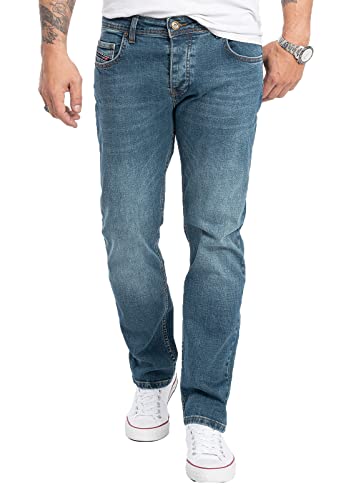 Rock Creek Herren Jeans Regular Fit Stretch Jeans Männerhose Herrenjeans Denim Hosen Herrenhose Straight Cut Stonewashed RC-2275 Blau W38 L36 von Rock Creek
