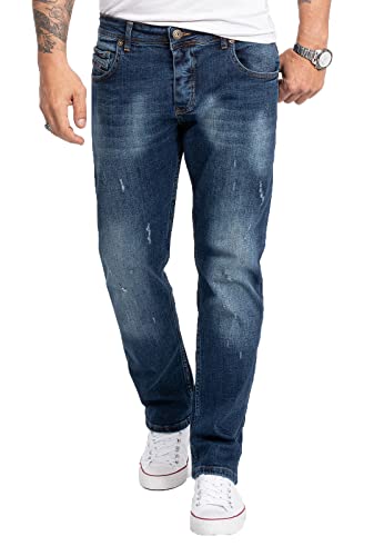 Rock Creek Herren Jeans Regular Fit Stretch Jeans Männerhose Herrenjeans Denim Hosen Herrenhose Straight Cut Stonewashed RC-2281 Blau W32 L34 von Rock Creek