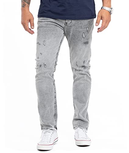 Rock Creek Herren Jeans Regular Fit Stretch Jeans Männerhose Herrenjeans Denim Hosen Herrenhose Straight Cut Stonewashed RC-2360 Grau W32 L30 von Rock Creek