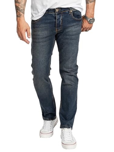 Rock Creek Herren Jeans Regular Fit Stretch Jeans Männerhose Herrenjeans Denim Hosen Herrenhose Straight Cut Stonewashed RC-2400 Dunkelblau W30 L30 von Rock Creek