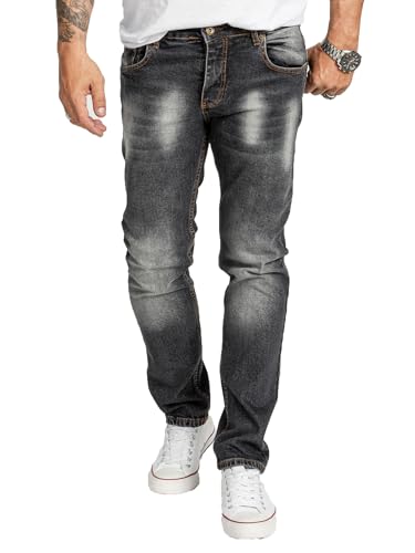 Rock Creek Herren Jeans Regular Fit Stretch Jeans Männerhose Herrenjeans Denim Hosen Herrenhose Straight Cut Stonewashed RC-2404 Dunkelgrau W34 L34 von Rock Creek