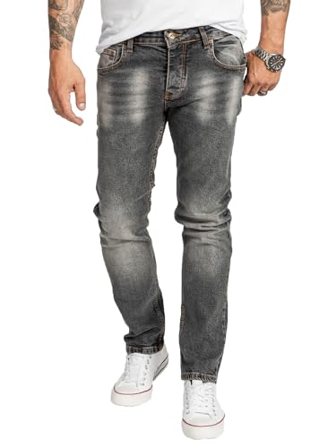 Rock Creek Herren Jeans Regular Fit Stretch Jeans Männerhose Herrenjeans Denim Hosen Herrenhose Straight Cut Stonewashed RC-2405 Dunkelgrau W33 L34 von Rock Creek