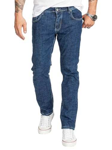 Rock Creek Herren Jeans Regular Fit Stretch Jeans Männerhose Herrenjeans Denim Hosen Herrenhose Straight Cut Stonewashed RC-2407 Blau W38 L30 von Rock Creek