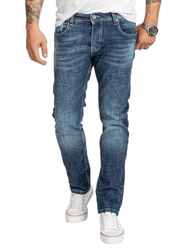 Rock Creek Herren Jeans Regular Fit Stretch Jeans Männerhose Herrenjeans Denim Hosen Herrenhose Straight Cut Stonewashed RC-2408 Blau W34 L30 von Rock Creek