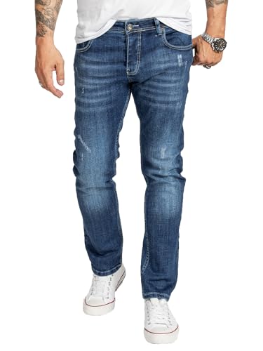 Rock Creek Herren Jeans Regular Fit Stretch Jeans Männerhose Herrenjeans Denim Hosen Herrenhose Straight Cut Stonewashed RC-2410 Blau W36 L30 von Rock Creek