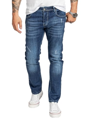 Rock Creek Herren Jeans Regular Fit Stretch Jeans Männerhose Herrenjeans Denim Hosen Herrenhose Straight Cut Stonewashed RC-2410 Blau W36 L38 von Rock Creek