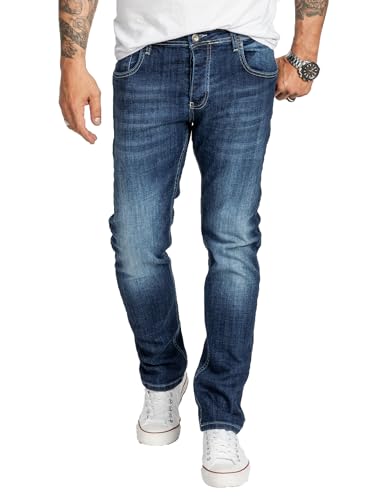 Rock Creek Herren Jeans Regular Fit Stretch Jeans Männerhose Herrenjeans Denim Hosen Herrenhose Straight Cut Stonewashed RC-2411 Blau W40 L30 von Rock Creek