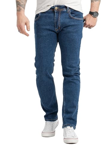 Rock Creek Herren Jeans Regular Fit Stretch Jeans Männerhose Herrenjeans Denim Hosen Herrenhose Straight Cut Stonewashed RC-2418 Blau W40 L36 von Rock Creek