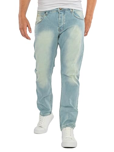 Rock Creek Herren Jeans Regular Fit Stretch Jeans Männerhose Herrenjeans Denim Hosen Herrenhose Straight Cut Stonewashed RC-2437 Blau W42 L32 von Rock Creek