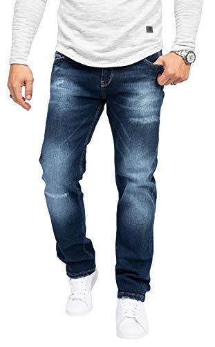 Rock Creek Herren Jeans Regular Fit Stretch Jeans Männerhose Herrenjeans Denim Hosen Herrenhose Straight Cut Stonewashed RC-3103 Dunkelblau W38 L30 von Rock Creek