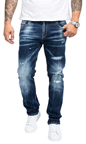 Rock Creek Herren Jeans Regular Fit Stretch Jeans Männerhose Herrenjeans Denim Hosen Herrenhose Straight Cut Stonewashed RC-3104 Blau W30 L30 von Rock Creek