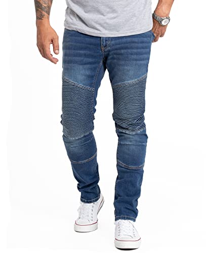 Rock Creek Herren Jeans Slim Fit Stretch Jeans Männerhose Herrenjeans Denim Hosen Herrenhose Bikerhose Stonewashed RC-2180 Blau W36 L30 von Rock Creek